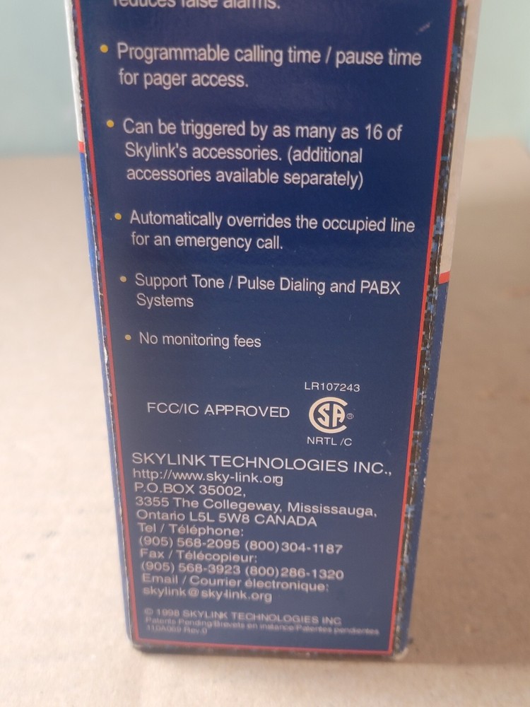 SKY-LINK DIAL-ALERT AD-433 EMERGENCY DIALER VOICE PHONE DIALER PROGRAMMABLE NEW