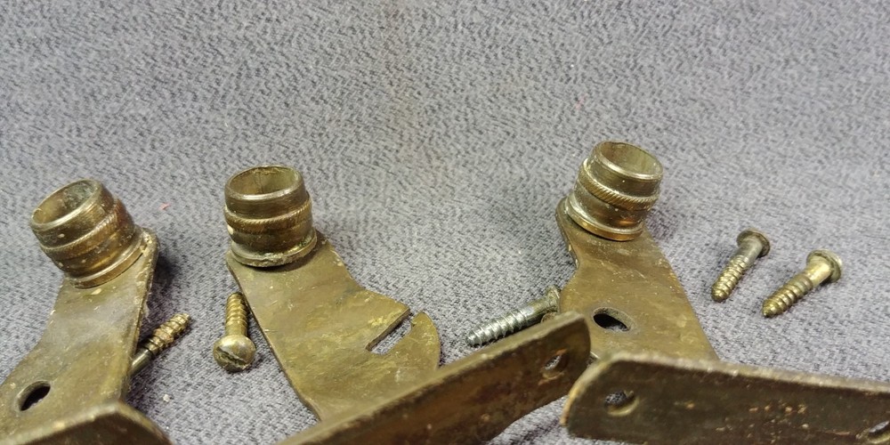 12 Brass Look Inside Curtain Rod Barrel Bracket Spring Surface Mount Hardware