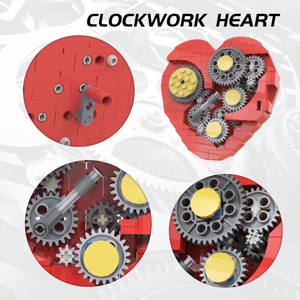 Clockwork Heart Mechanical Sculpture with Gears Model 182 Pcs