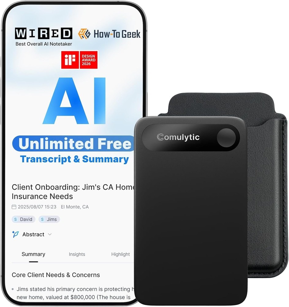 Comulytic Note Pro AI Voice Recorder, Unlimited Transcribe & Summarize, NEW