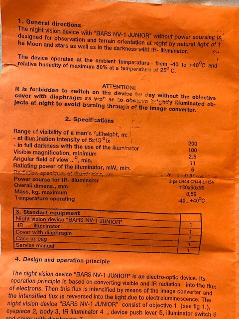 night vision monoscope