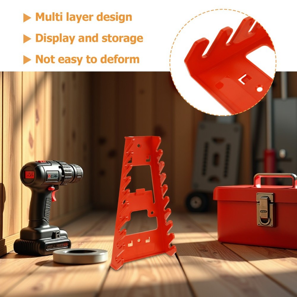 2 Pcs Garage Tool Holder Wrench Storage Organizer Pegboard Tools Shelves