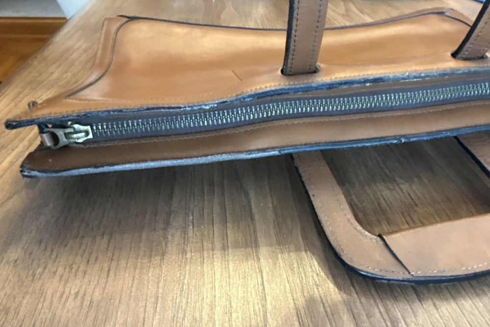 Vintage TWA First Flite Travel Case Leather Attache Briefcase