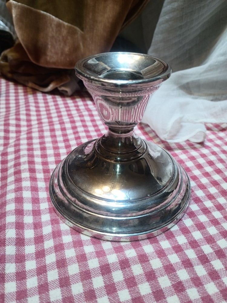 1 Vtg Berkeley Sterling Silver Weighted CandleStick Holder