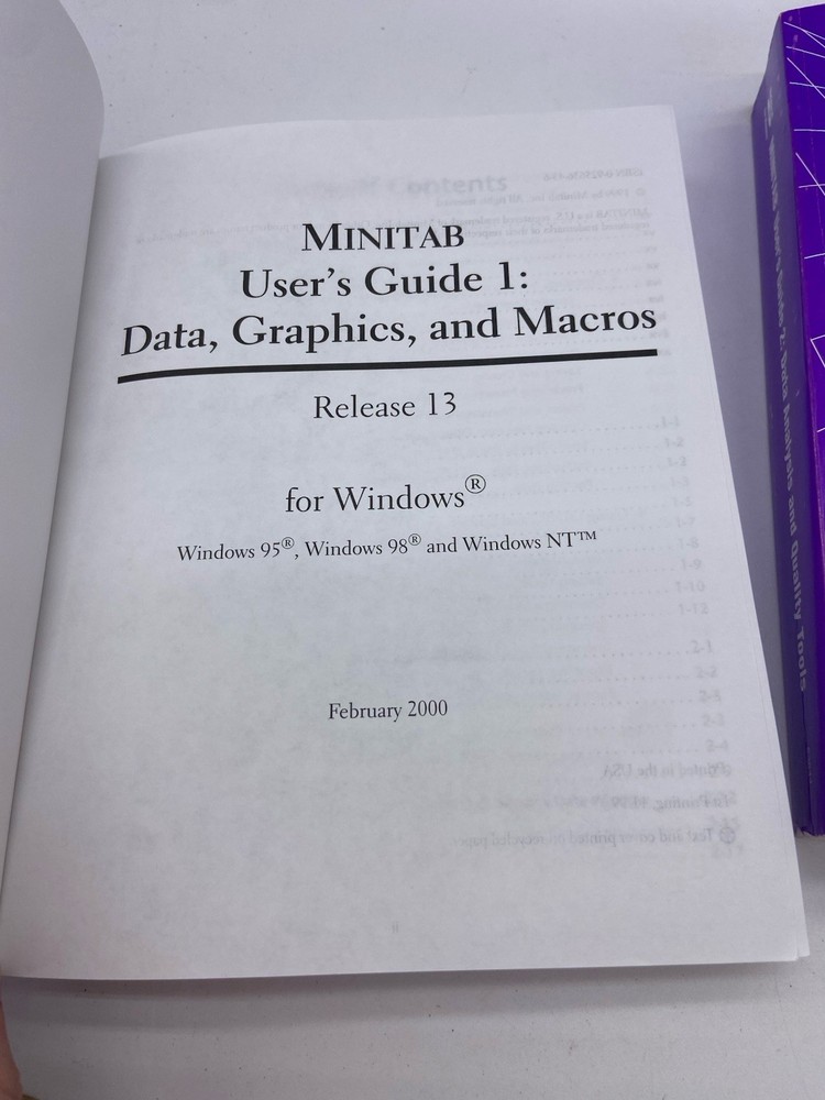 Statistical Software - Minitab 13 BOOKS MANUALS ONLY NO DISCS