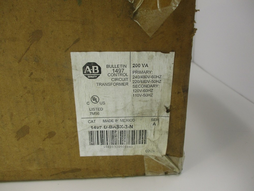 ALLEN BRADLEY 1497-D-BASX-3-N SER. A CONTROL CIRCUIT TRANSFORMER
