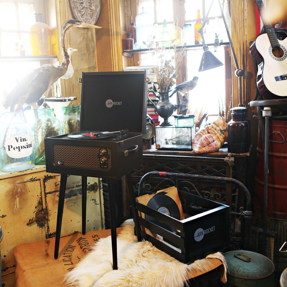 Arkrocket Discovery Bluetooth Record Player 3-Speed turntable removable legs