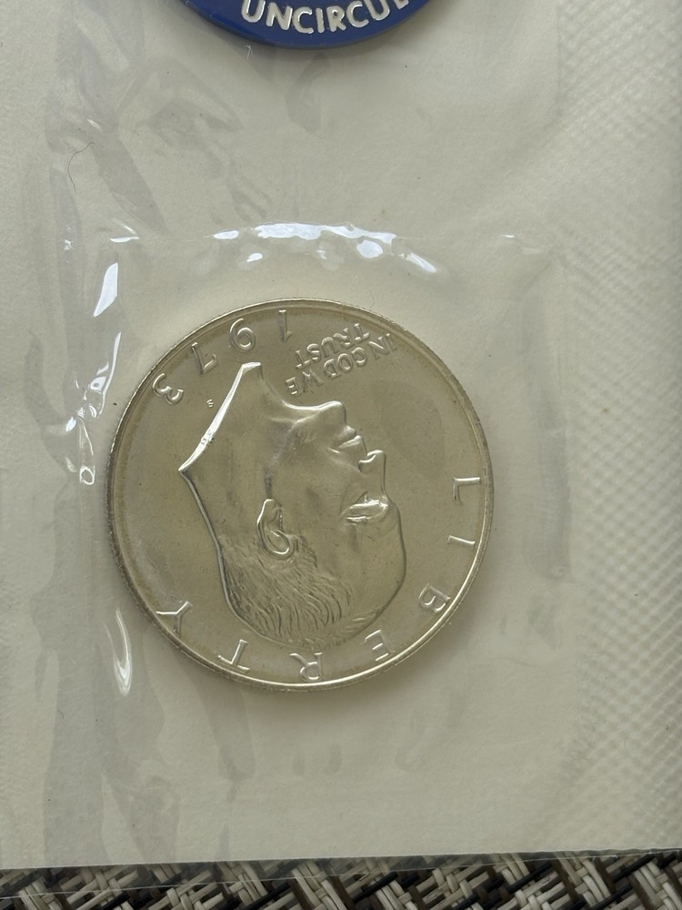 1973-S Eisenhower Silver Dollar 40% Uncirculated OGP Blue Envelope US Mint