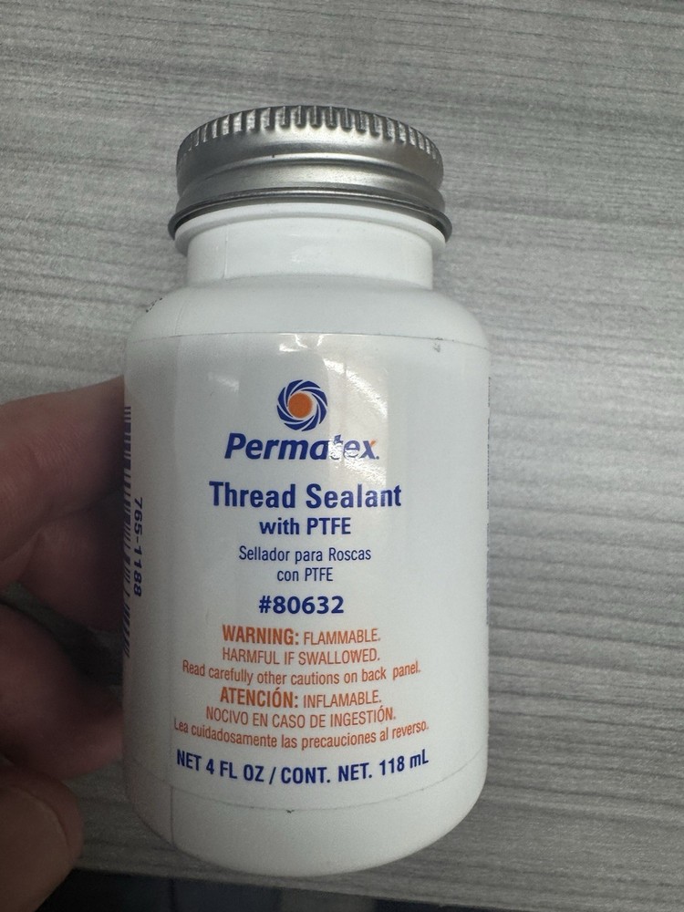 Permatex 80632 Thread Sealant with PTFE, 4 oz. , White
