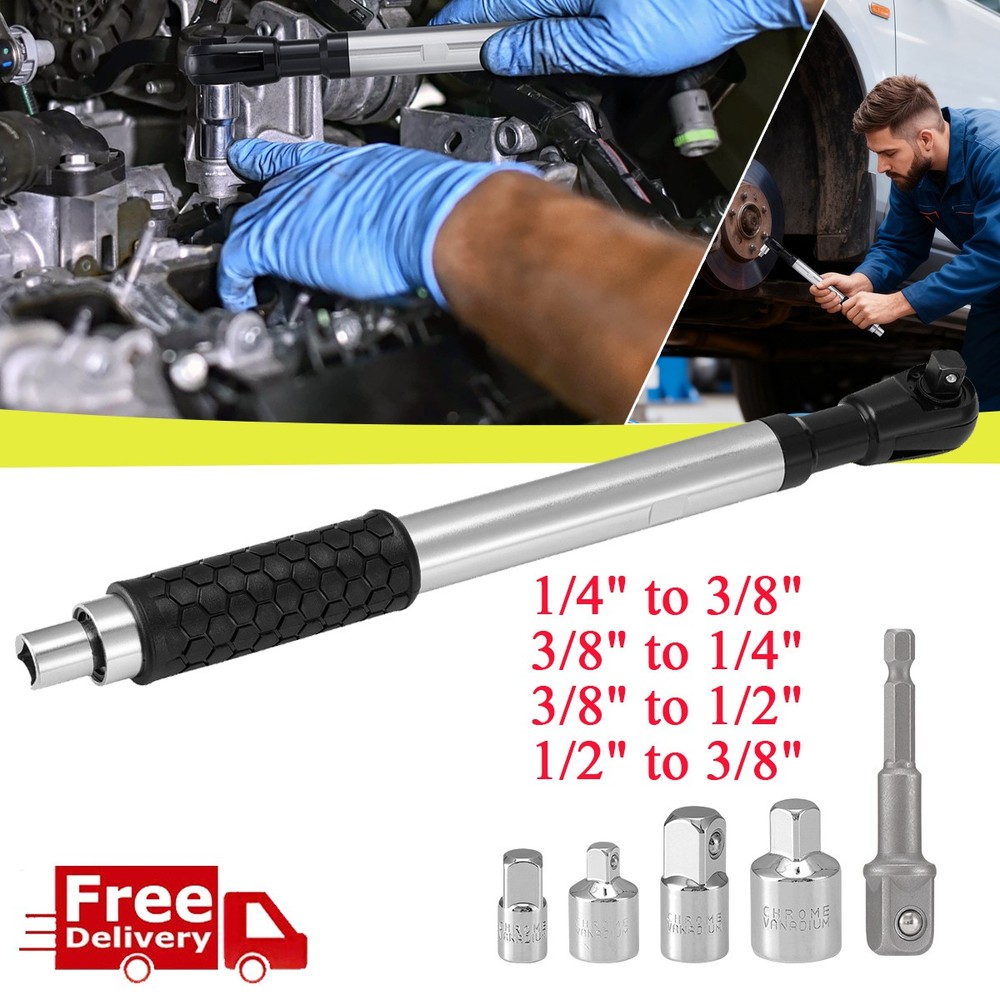 Offset Extension Wrench Electric Drills Ratchet Adapter w/Quick Reverse Switch