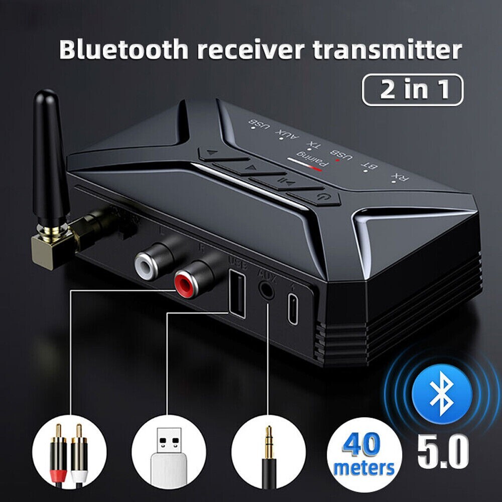 Portable Wireless Bluetooth Transceiver Long Range Bluetooth 5.0 Audio Adapter