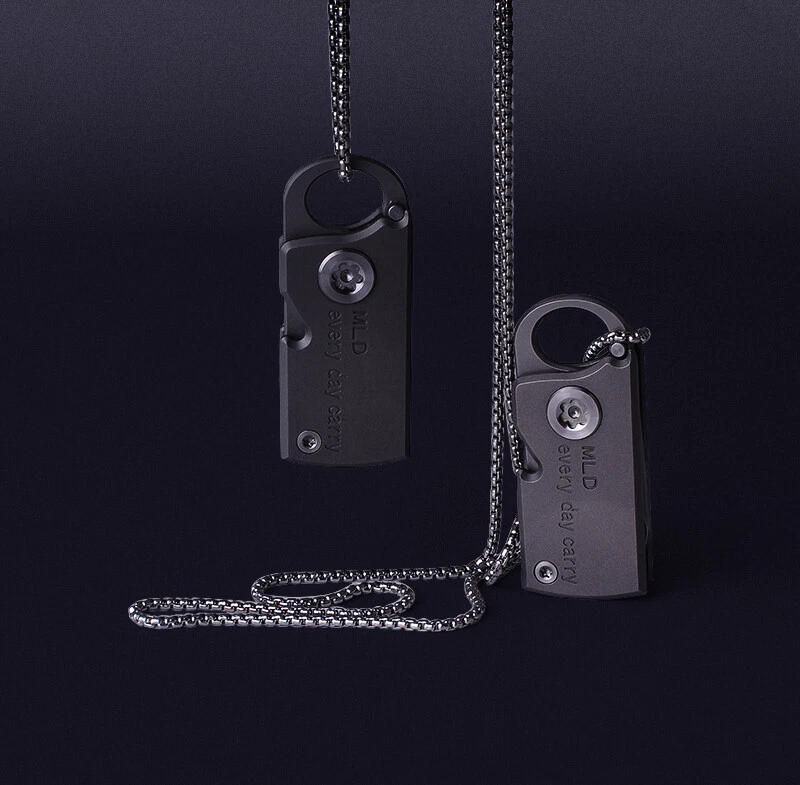 D2 Blade Titanium Knife Hook Mini Pocket EDC Tool Survival Folding Belt Keychain