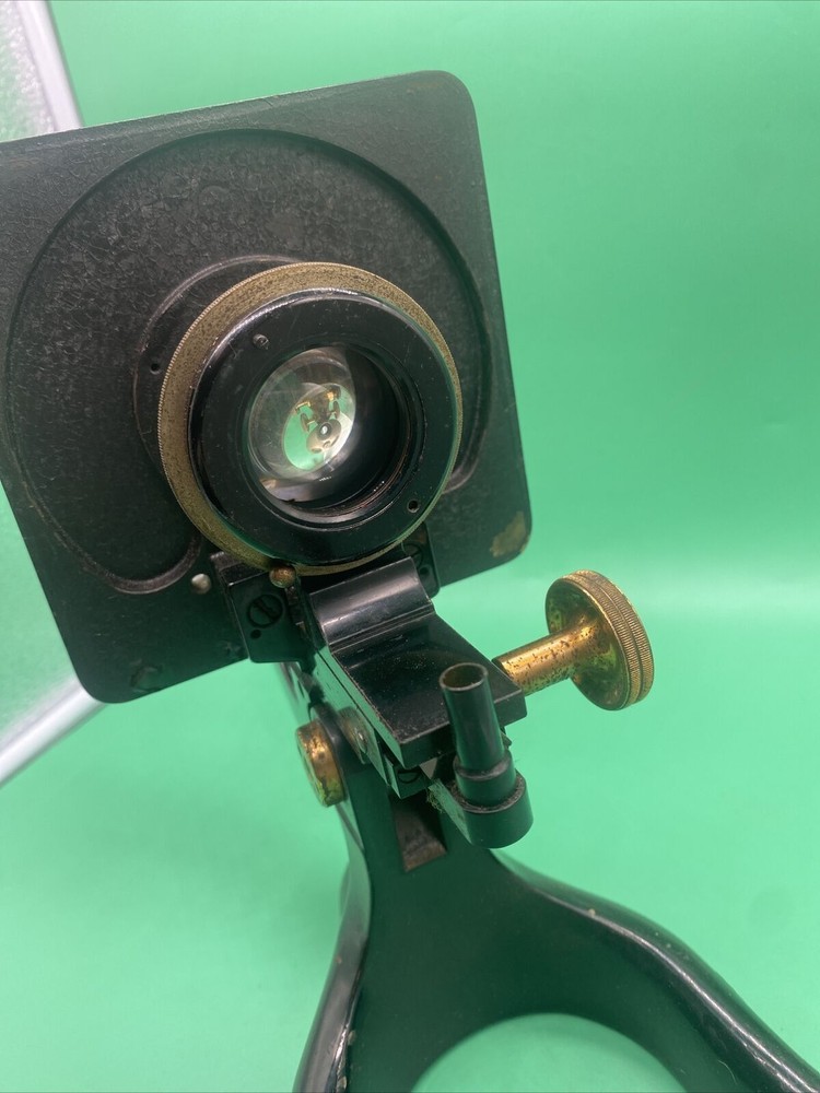 Ernst Leitz Wetzlar Antique Brass Microscope with Case+ACCESSORIES+over-stage