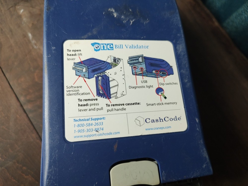 CashCode One Bill Validator / Bill Acceptor | Part Number: FLSV-0104 Untested
