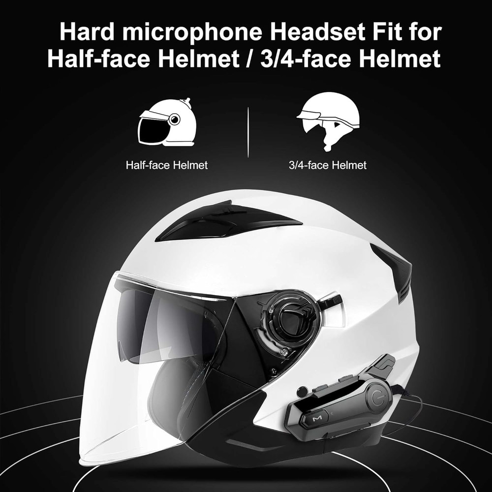 Motorcycle Bluetooth Headset 2-Pack: Waterproof & Noise Cancelling, 400M Range