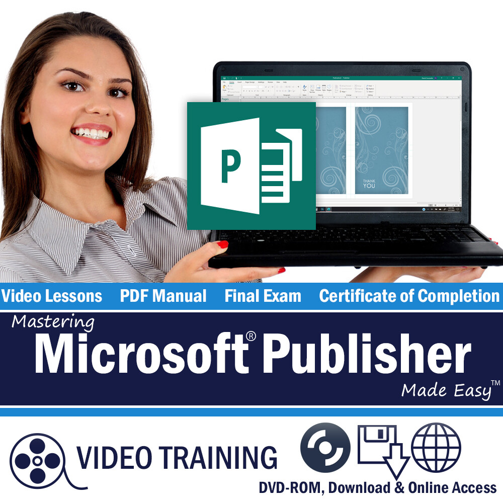Learn Microsoft PUBLISHER 2016 2013 Training Tutorial DVD-ROM Course 4 Hours