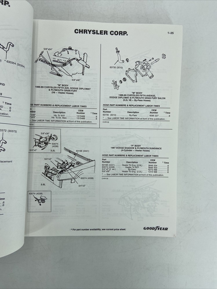 GoodYear Engineered Products Application Engineering Manual GM Honda Ford 2000
