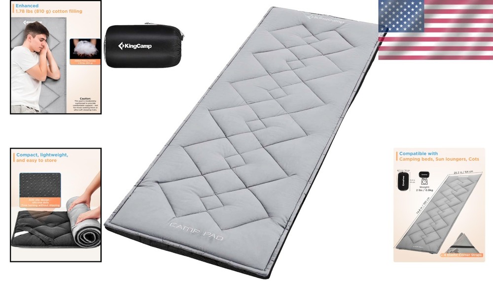 Versatile Lightweight Cot Sleeping Pad - Soft, Comfortable, Machine Washable