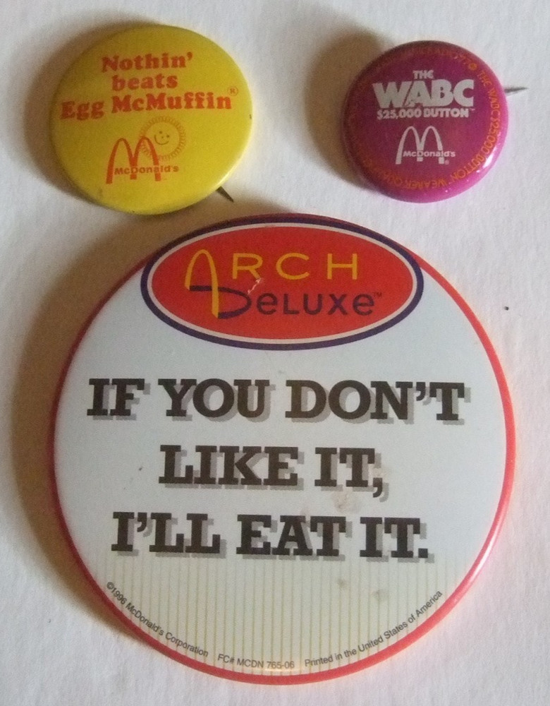 Vintage McDonald's Buttons