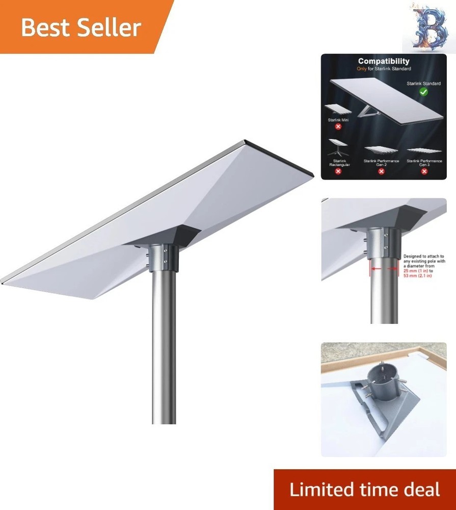 Starlink Standard Dish Mounting Kit - Enhanced Adapter for Stability & Security