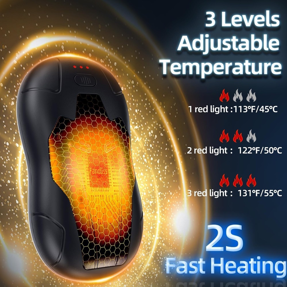 Hand Warmers Rechargeable 2 Pack double-sided heating 2-in-1 Hand Warmer