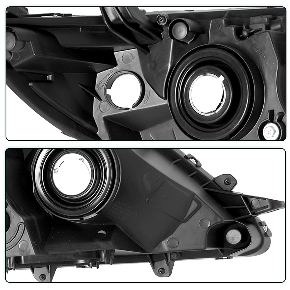 Halogen Headlight Sienna 2011-2020 Black Housing Amber Reflector