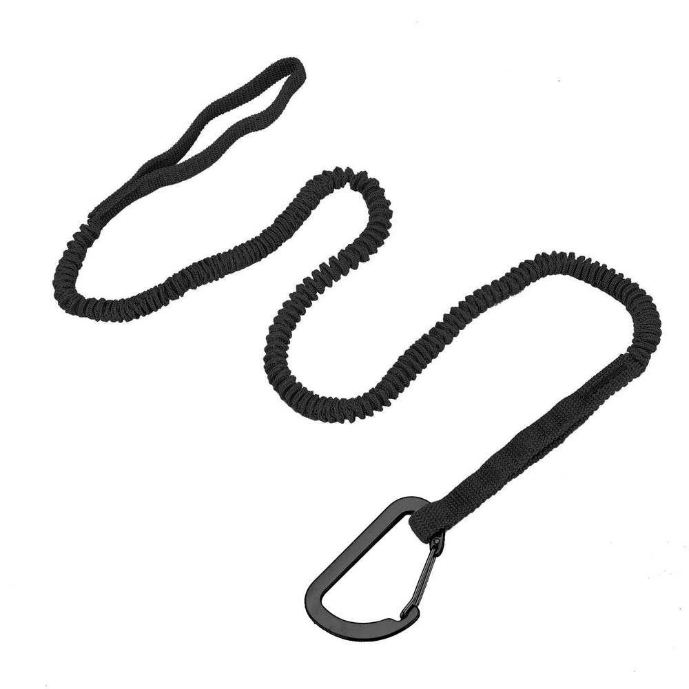 MOOCY Kayak Paddle Leash, 3-7 ft Stretchable Strap Lanyard for 4 Pack, Black