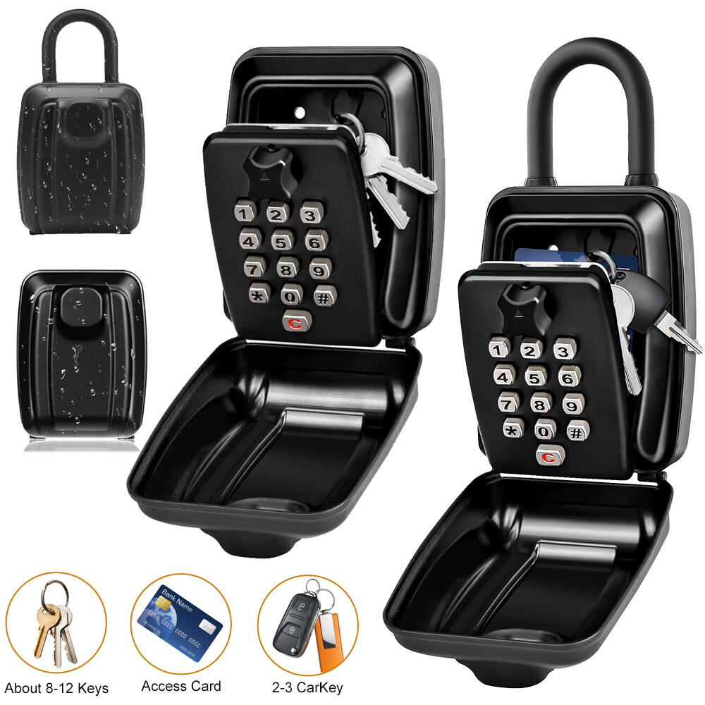 Master Lock Portable Outdoor Key Lock Box Push Button 12 Digit Combination Lock
