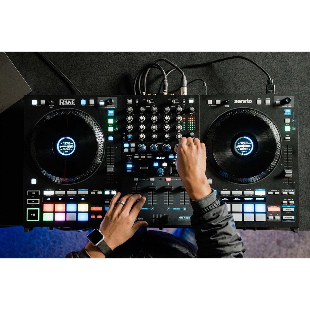 Rane FOUR Advanced 4 Channel Mixer Stems Serato DJ Controller w Black Case