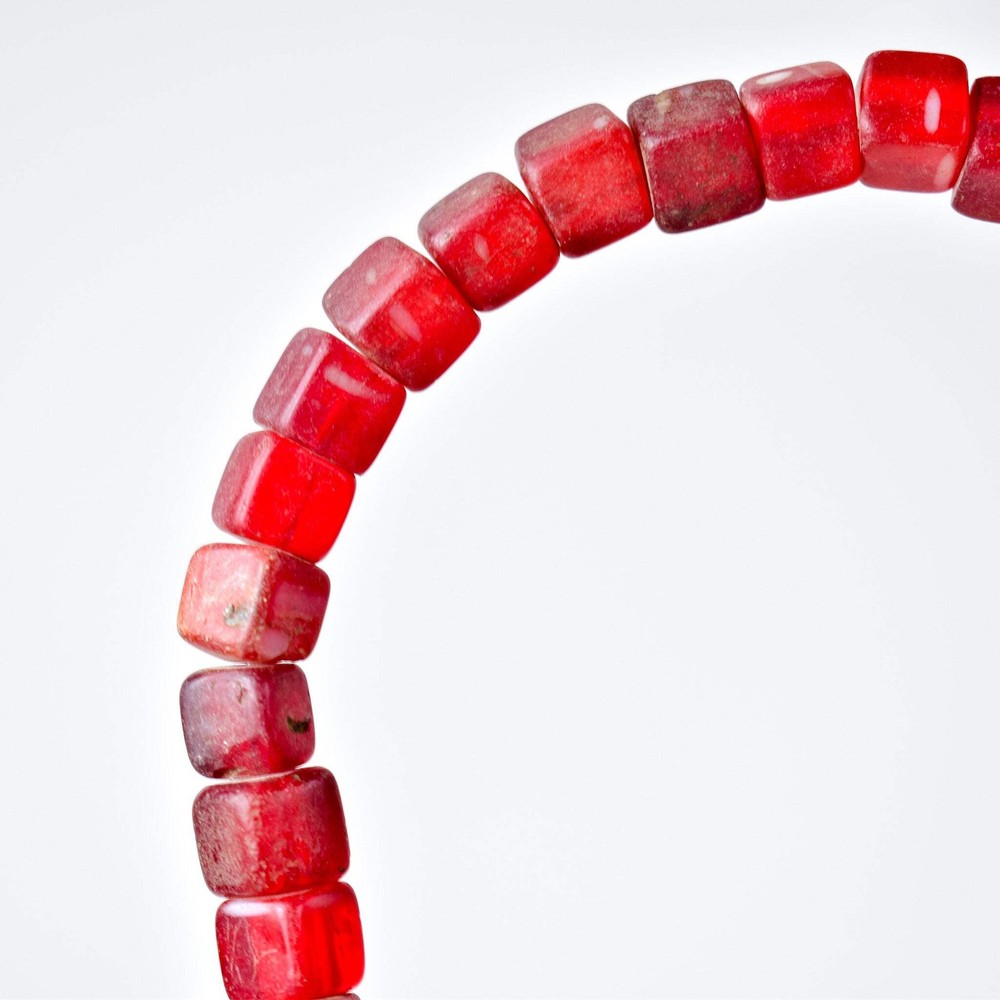 Red Kancamba Bohemian Cube Trade Beads