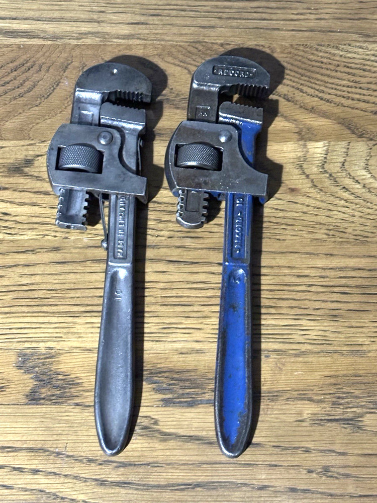 Vintage Record No 10 Stillson Pipe Wrenches x 2