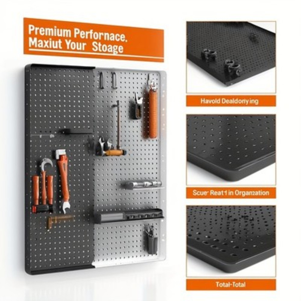 2PACK Pegboards Wall-Mounted Toolboard 24" x 12" Wall Organizer for Tool Storage