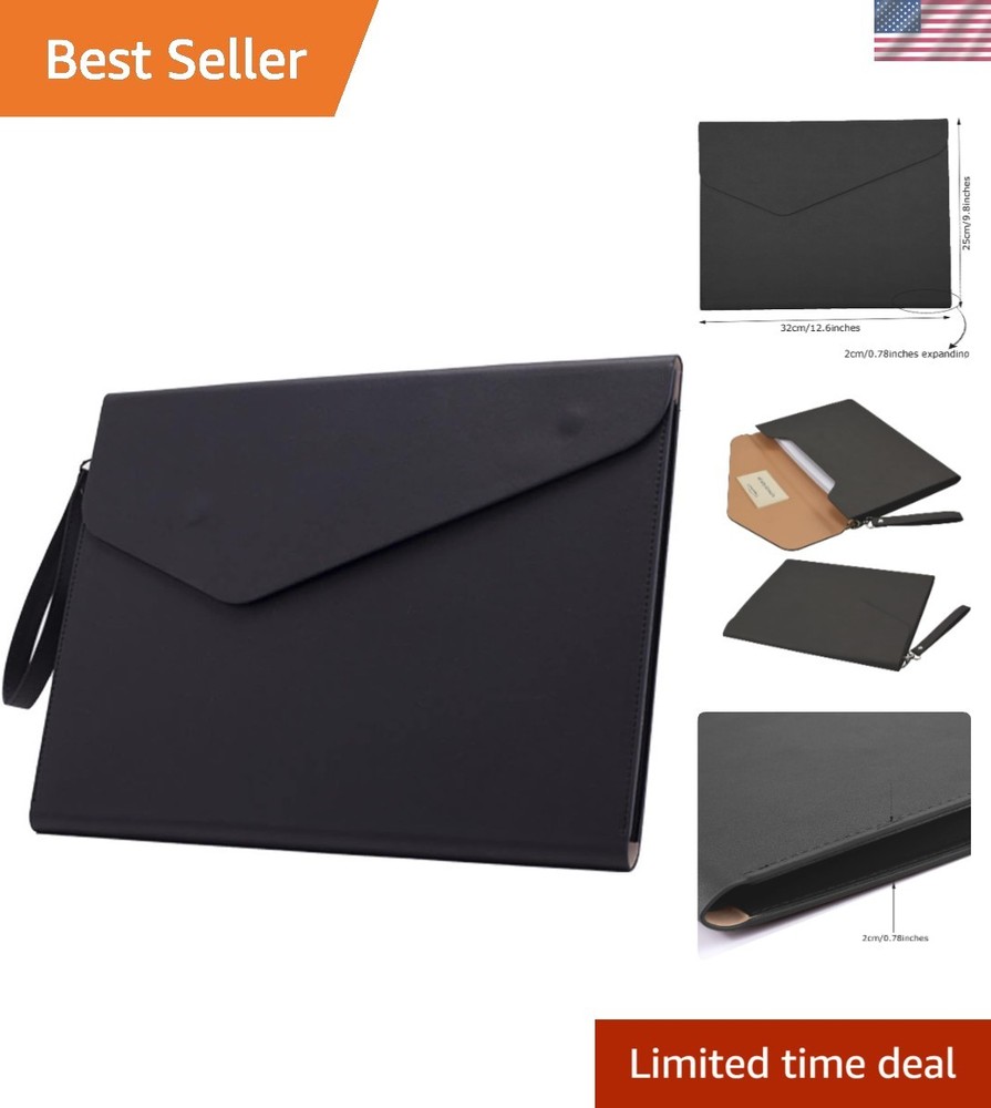 Large Capacity PU Leather Envelope Case for A4 Files - Perfect for Professionals