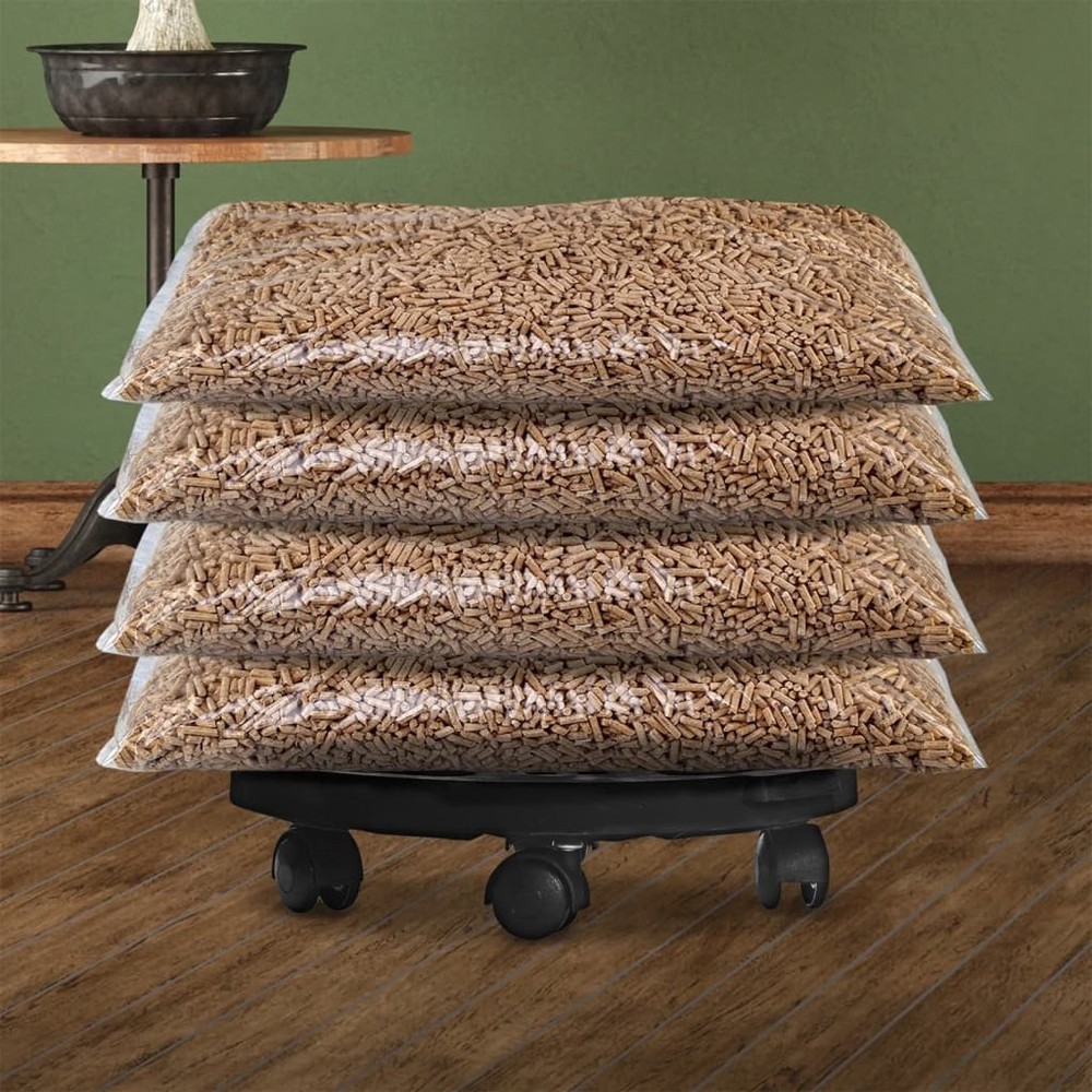 Plant Trolley Black Polypropylene Compact Rotatable