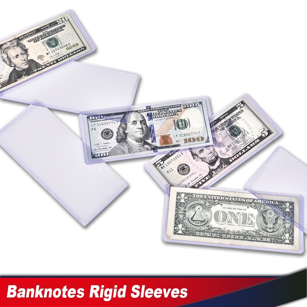 Fit For Modern Currency Notes Topload Holders 25 Banknotes Rigid Sleeves