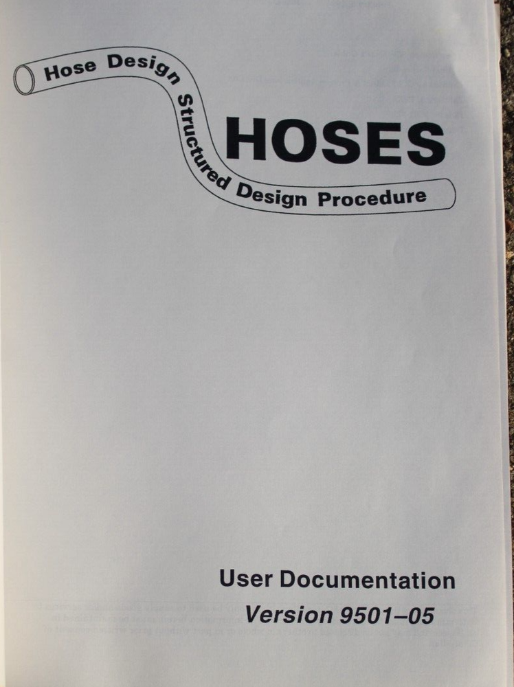 1995 Caterpillar Inc. Hoses Hose Design Structured Design User Doc. Computer