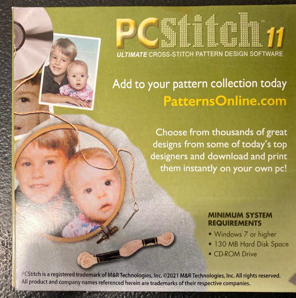 PC Stitch 11 Cross Stitch Software for Windows 7+ - Used CDRom Kit