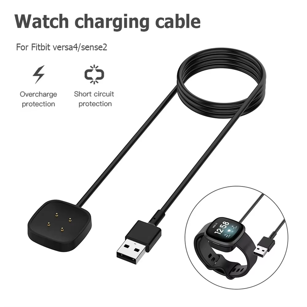 Replacement Magnetic USB Charger Cable for Fitbit Versa4 Versa3 Sense Sense 2