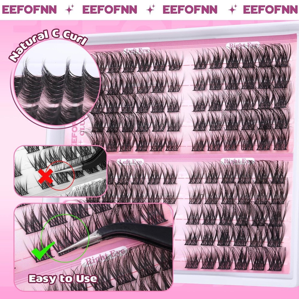 Wispy Lash Clusters Natural Eyelash C Curl Cluster black