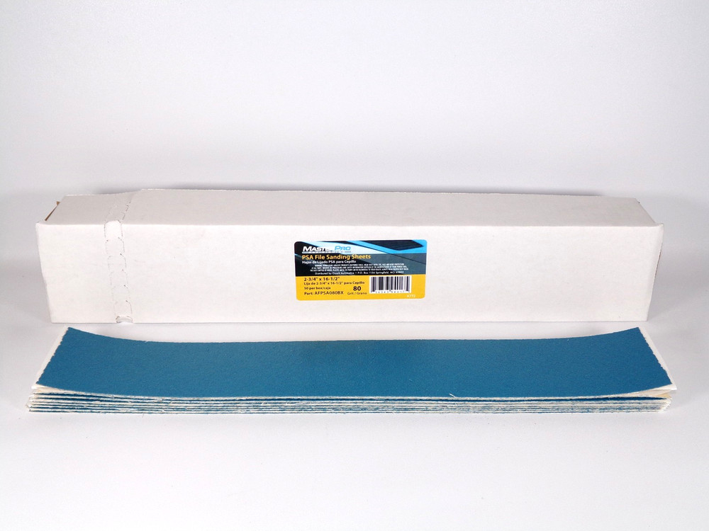 MasterPro 2-3/4" x 16-1/2" PSA File Sanding Sheets AFPSA080BX (50/Box)