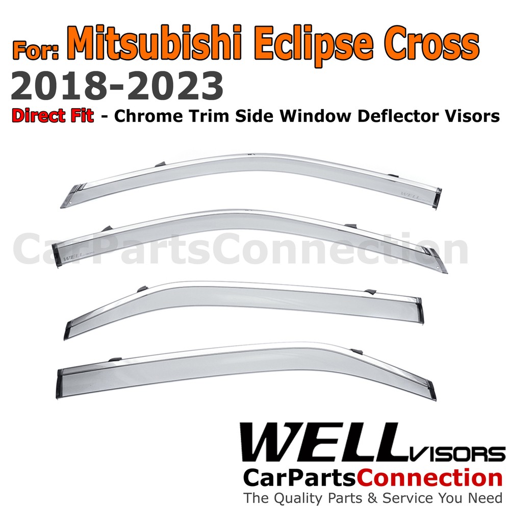 Wellvisors For Mitsubishi Eclipse Cross 18-23 Window Visor Deflector Chrome Trim