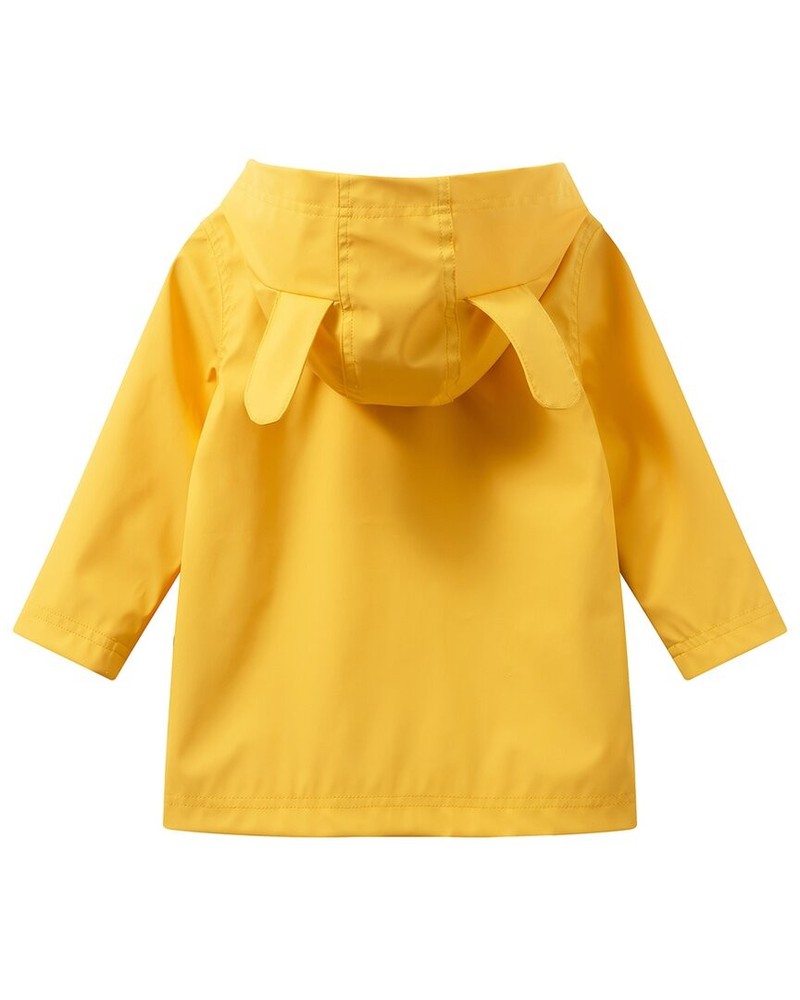 Andy & Evan Dob Applique Raincoat Yellow 9/12M