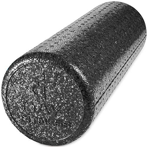 High Density Muscle Foam Rollers - Sports Massage Rollers Solid Black 12-Inch