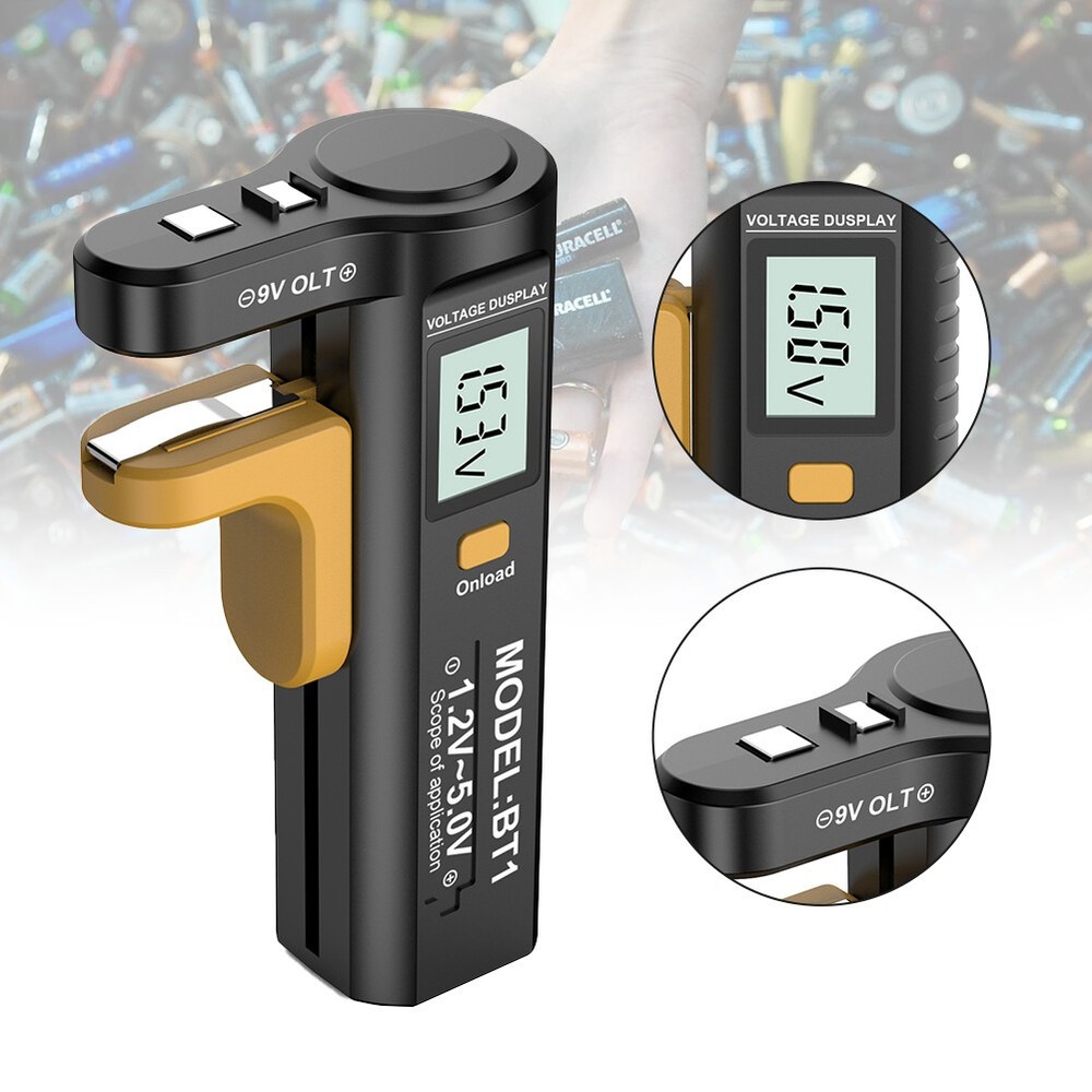Battery Tester Battery Capacity Tester Button Cell Volt Checker 9V/1.5V/AA/AAA