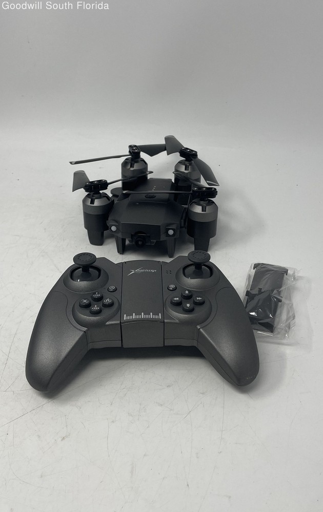 Attop Top Player Black Foldable Remote Control Small Drone Camera Not Tested