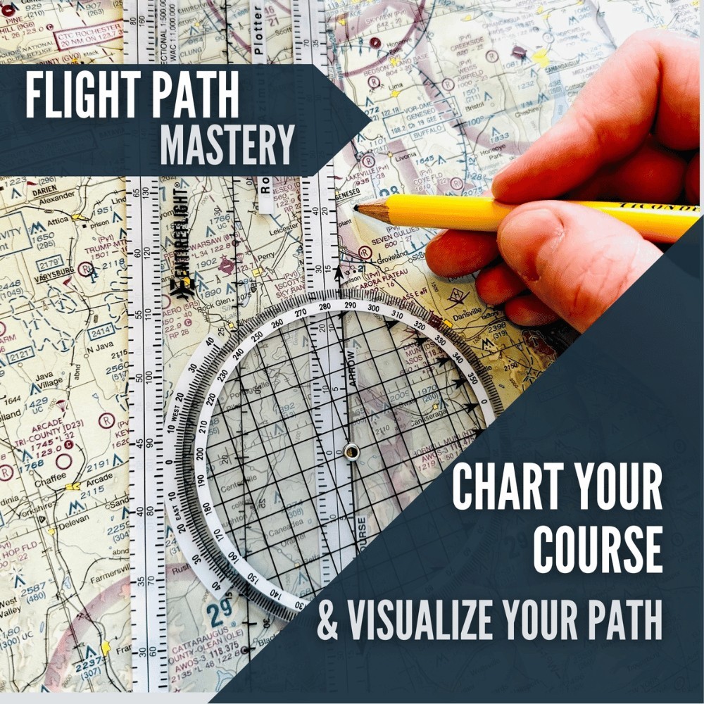 EntireFlight E6B Flight Computer & Sectional Plotter Bundle Aviation Pilot
