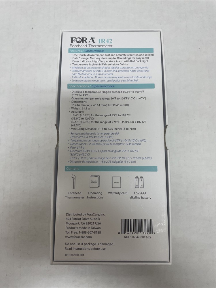 FORA IR42 Forehead Thermometer