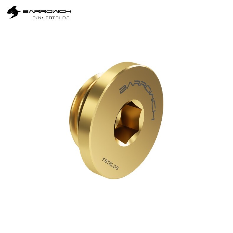 4 x Barrow BarrowCH G1/4 Stop Plug Fitting Low Profile Internal Hex Socket Gold