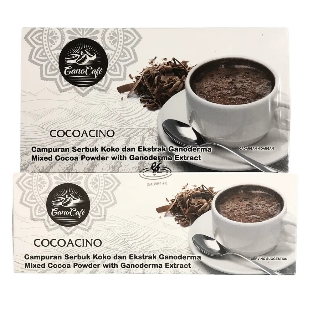 Gano Cafe Cocoacino Mixed Cocoa Powder With Ganoderma Extract 1 box (15 sachets)