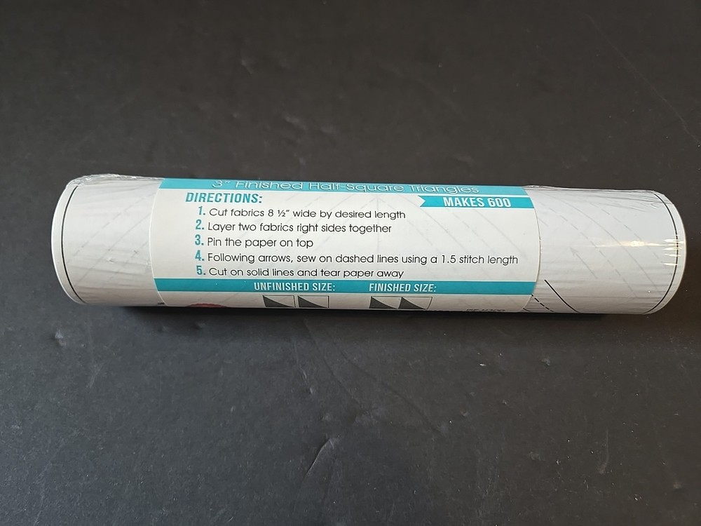 Triangles on a Roll 600 Half Square Triangle Blocks 3" Finished Square H300